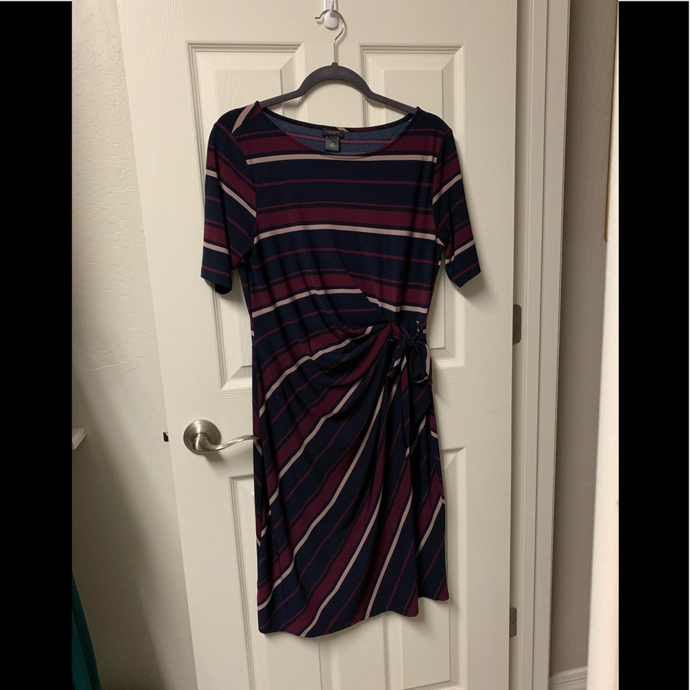 SZ M Ann Taylor Factory Short Sleeve Wrap Dress